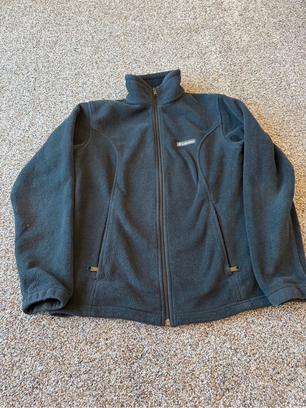 Columbia Women's Medium Black Full Zip Fleece Jacket Zip Pockets Outdoor Hiking